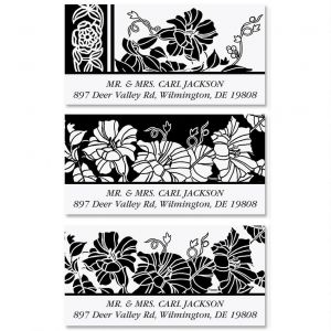 Black and White Deluxe Return Address Labels  (3 Designs)