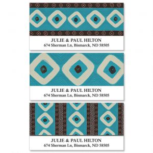 Brown & Turquoise  Deluxe Return Address Labels  (3 Designs)