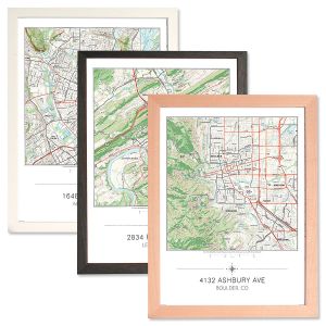 Custom My Home Matted and Framed Map Print
