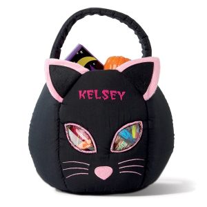 Black Cat Custom Halloween Treat Bag