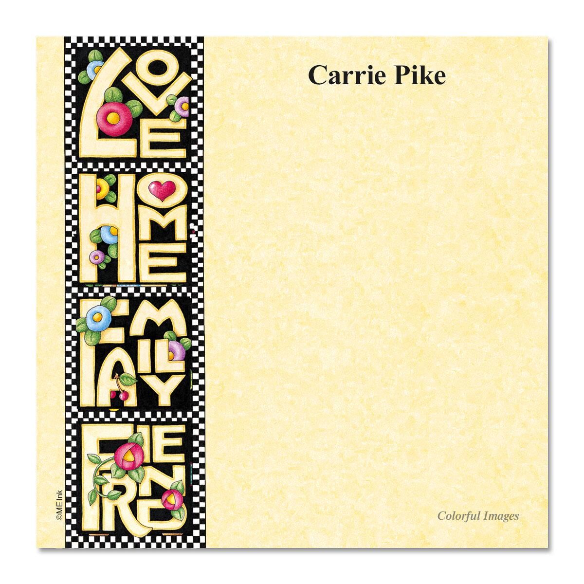 Love, Home, Family, Friend Custom Note Sheets in a Cube Refill