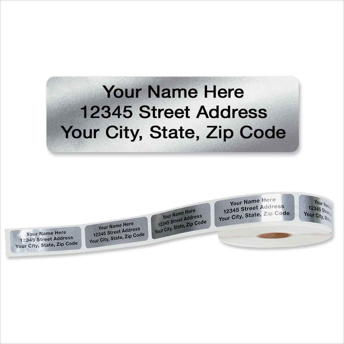 Rolled Address Labels - Silver Foil - 470471D