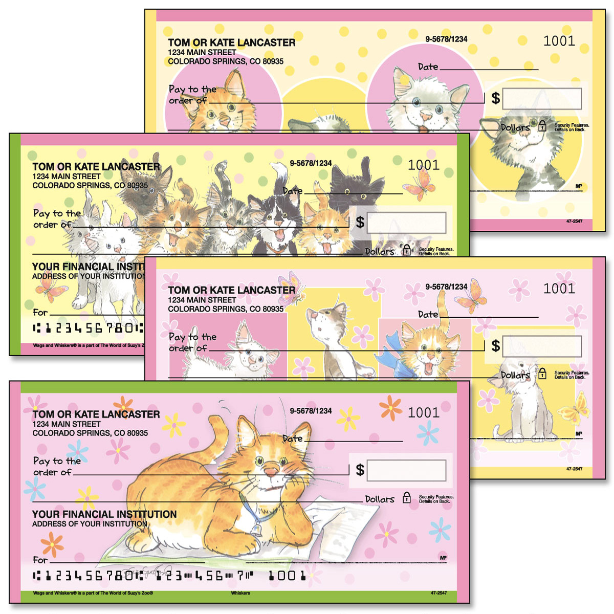 Cool Check Whiskers Personal Checks | Colorful Images