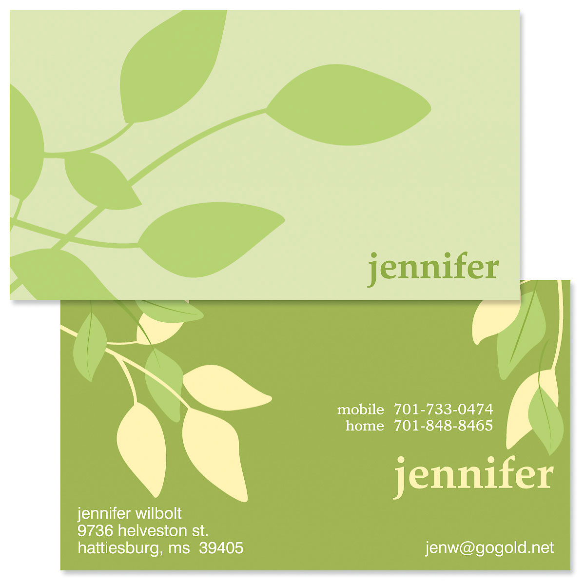 Sage Advice Double-Sided Business Cards-Green-475974A Green