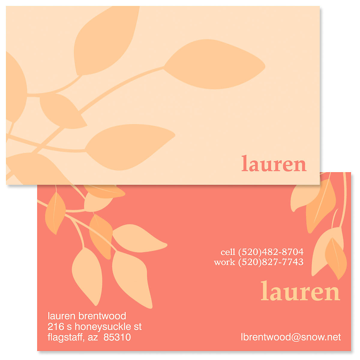 Sage Advice Double-Sided Business Cards-Orange-475974C Orange