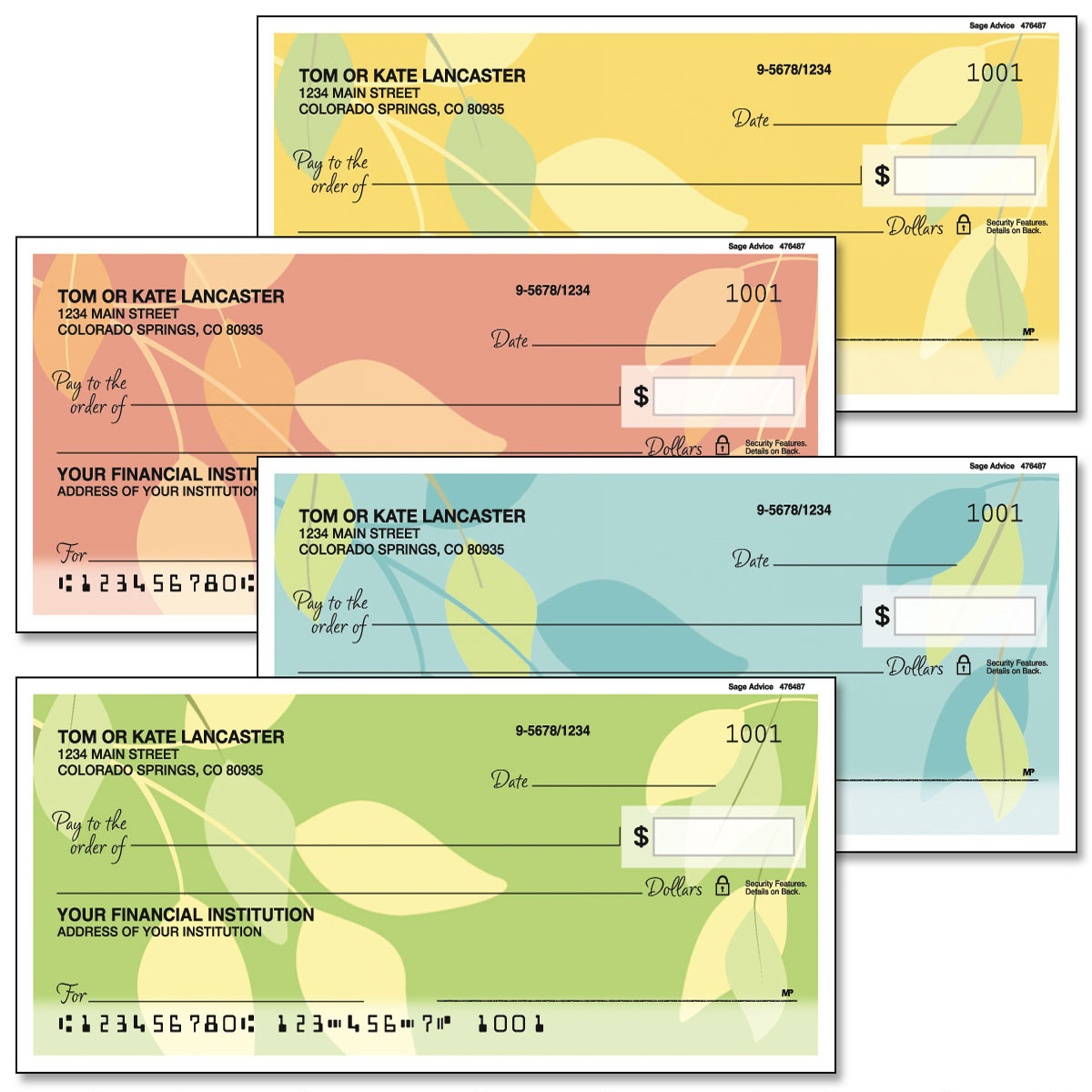 Sage Advice Personal Checks | Colorful Images