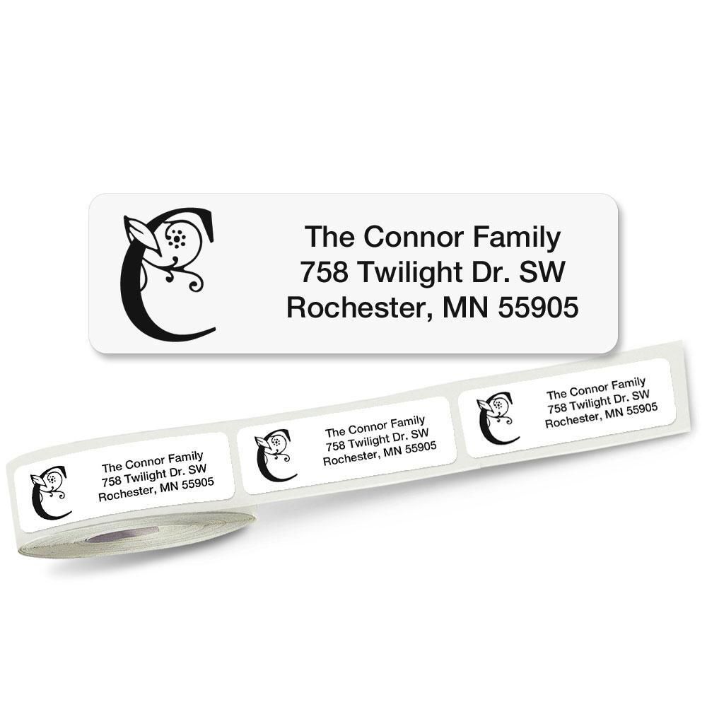 Formal Initial Rolled Address Labels | Colorful Images