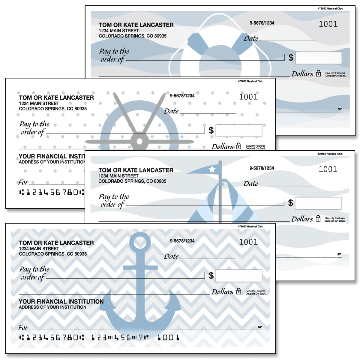 Nautical Chic Personal Single Checks