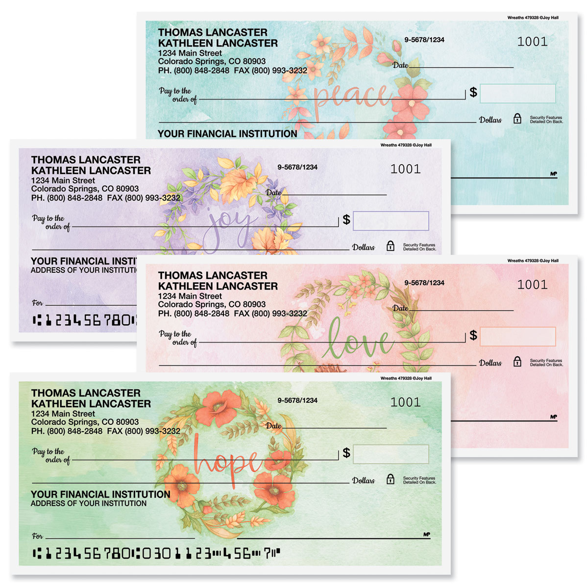 Wreaths Personal Checks 