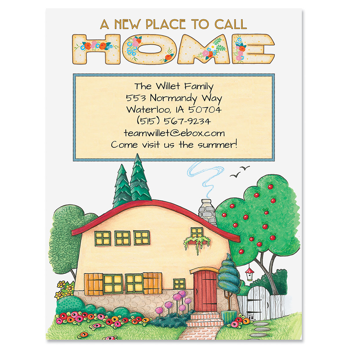 A New place to Call Home New Address Postcards | Colorful Images