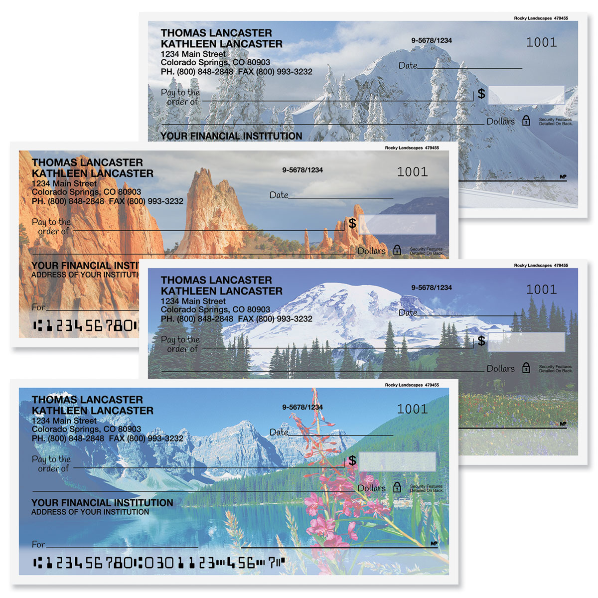 Rocky Mountains Personal Checks | Colorful Images