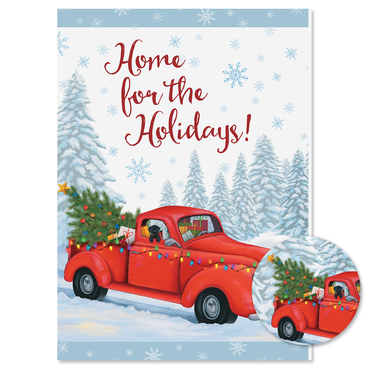 Home For The Holidays Truck Christmas Cards - Personalized