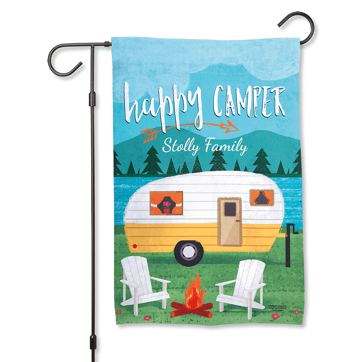 Happy Camper Garden Flag