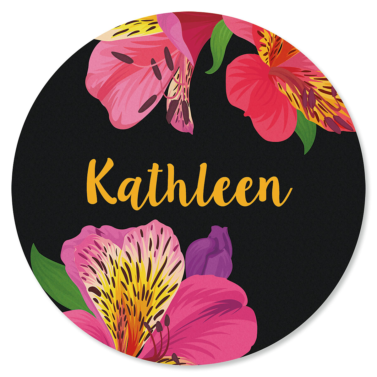 Lily Personalized Round Mouse Pad | Colorful Images