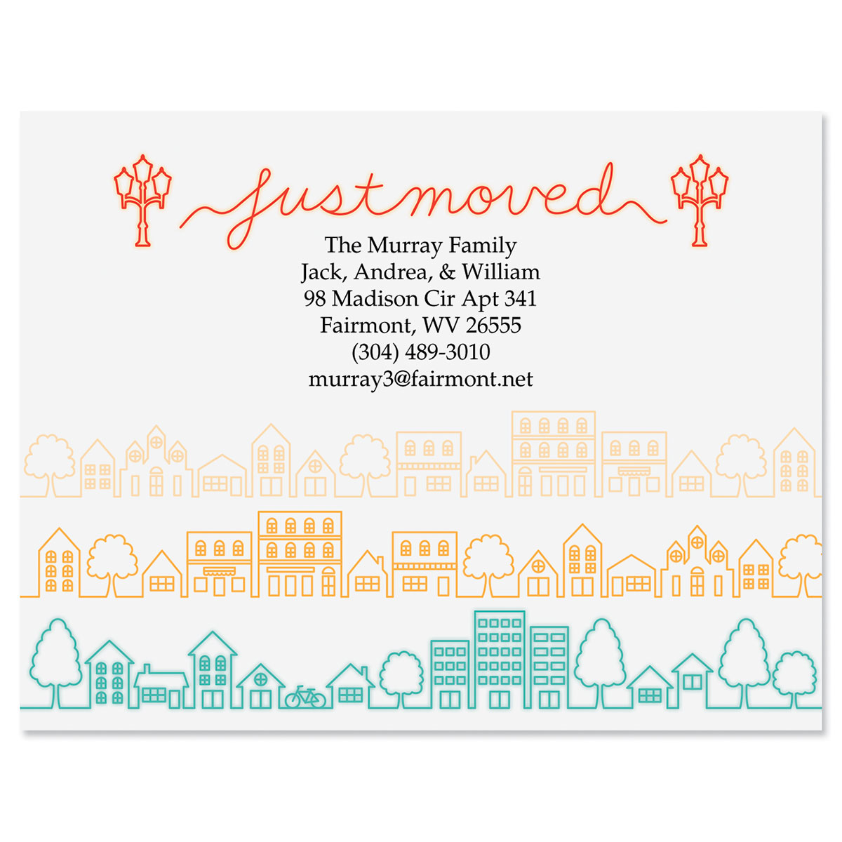 Treeline New Address Postcards | Colorful Images