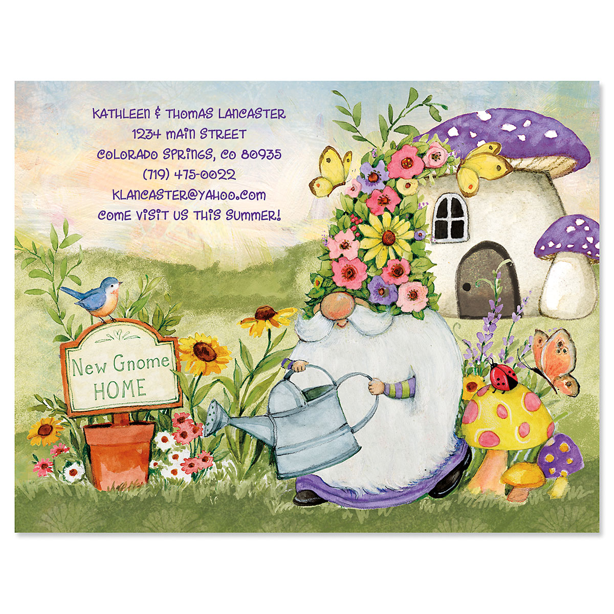 Gnome Sweet Gnome New Address Postcards | Colorful Images