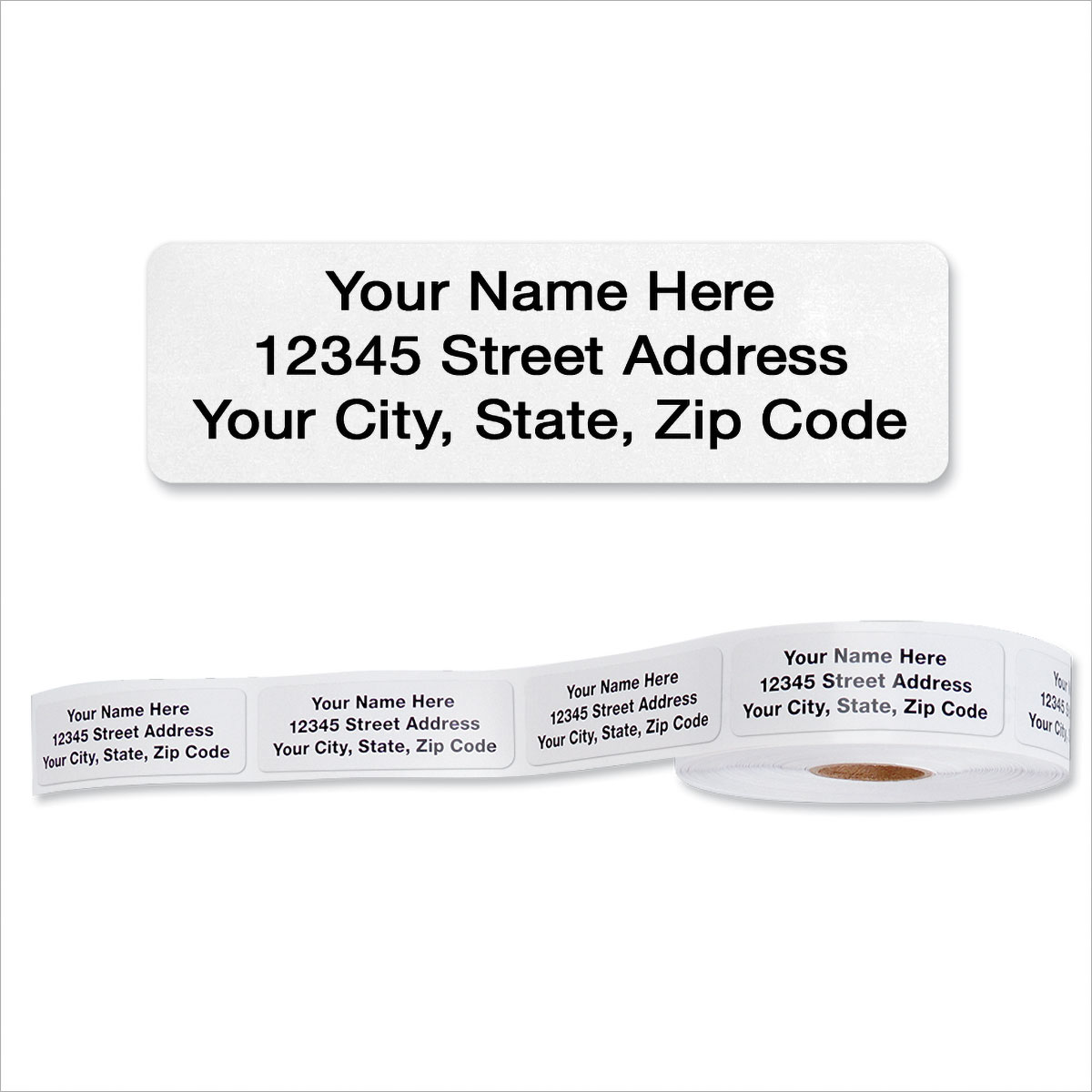White Return Rolled Address Labels | Colorful Images