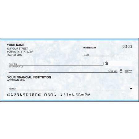 Security Blue Personal Single Checks | Colorful Images