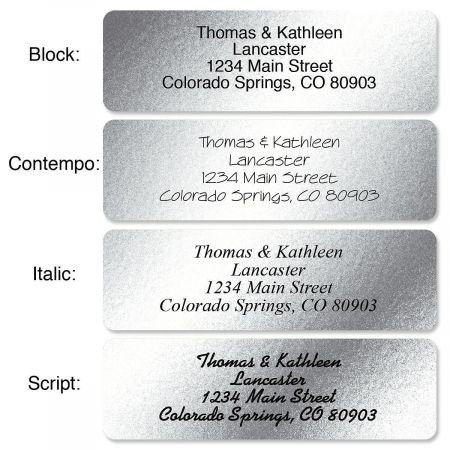 Silver Foil Standard Rolled Address Labels