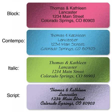 Metallic Rainbow Rolled Address Label (4 Colors)