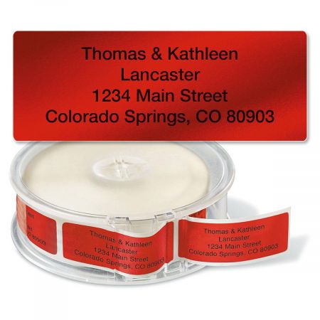Red Foil Rolled Address Labels
