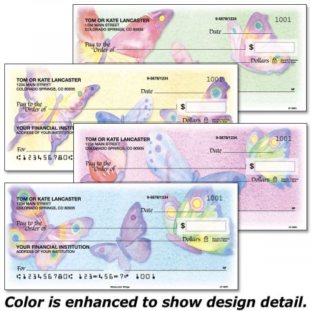 Watercolor Wings Personal Checks
