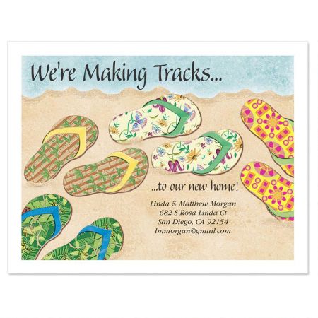 Baja Flip-Flops New Address Postcards