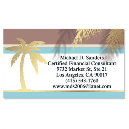 Golden Palms Foil Business Cards
