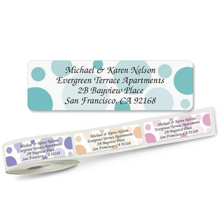 Graphic Dots Rolled Return Address Labels (5 Designs)