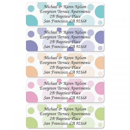 Graphic Dots Rolled Return Address Labels (5 Designs)
