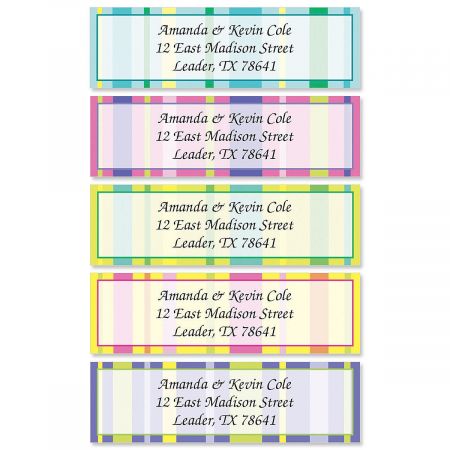 Graphic Stripes Rolled Return Address Labels (5 Designs)
