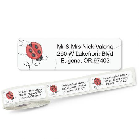 Ladybug Rolled Return Address Labels