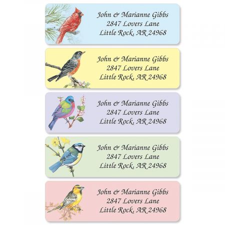 Birds Rolled Return Address Labels (5 Designs)