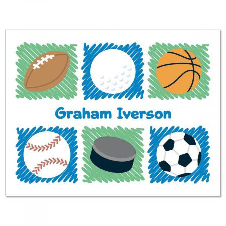 Sports Balls Custom Note Cards