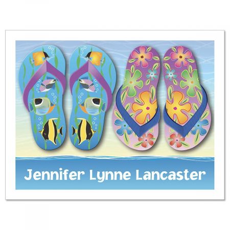 Graphic Flip-Flops Custom Note Cards