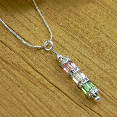 Birthstone Crystal Cube Necklace (1-3 Cubes)