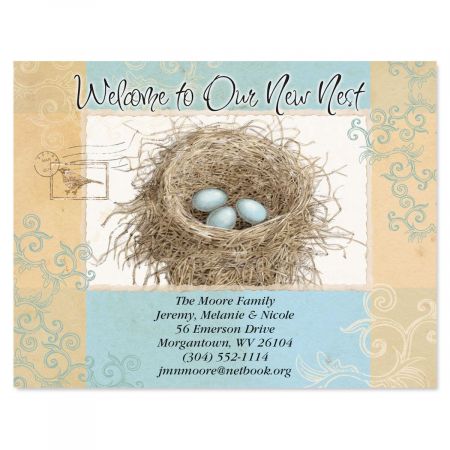 Blue Nest New Address Postcards