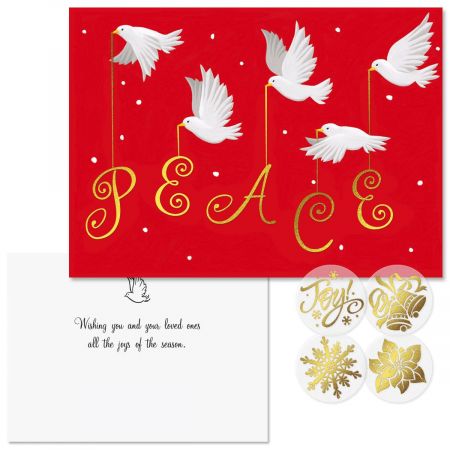 Peace Foil Christmas Cards - Nonpersonalized