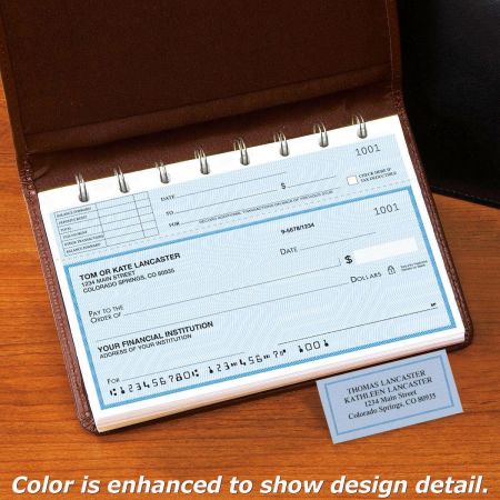 Security Blue Top-Stub Personal Checks