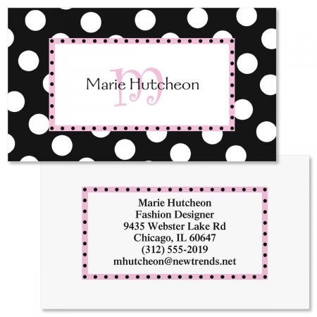Leeza Initial Double-Sided Business Cards