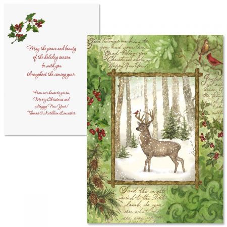 Christmas Pine Note Card Size Christmas Cards