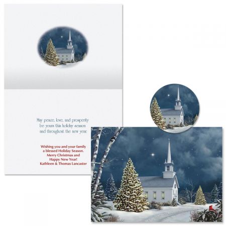 Christmas Church Christmas Cards - Personalized
