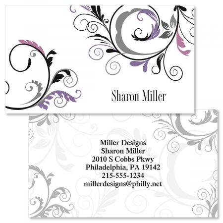 Black and Grey Fantasy Double Sided Business Cards | Colorful Images