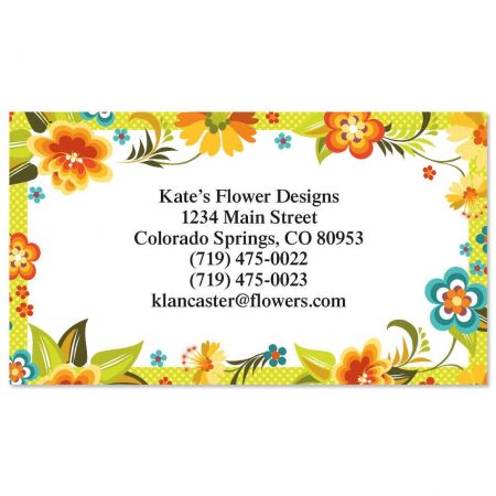 Bold Floral Business Cards