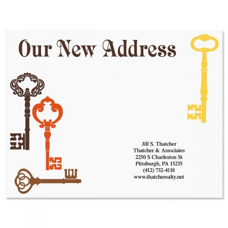 Brass Key New Address Postcards