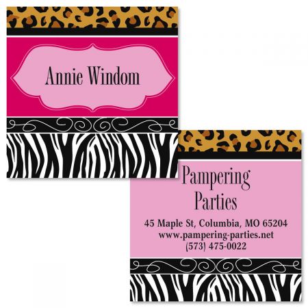 Chic Print Double-Sided Square Business Cards