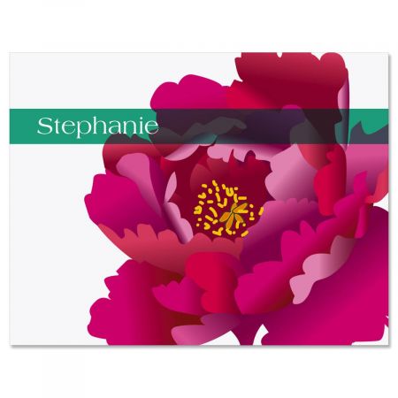Pink and Red Peony Custom Note Cards
