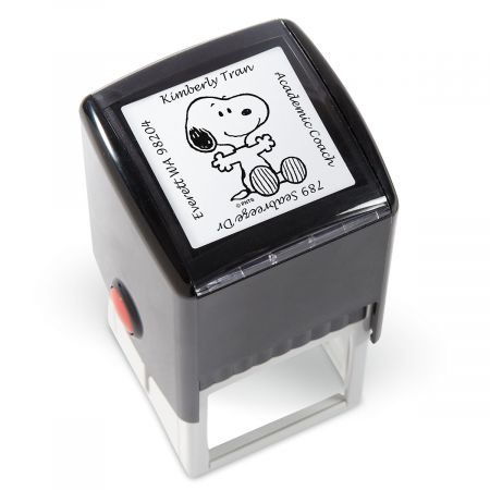 peanuts square address stamp