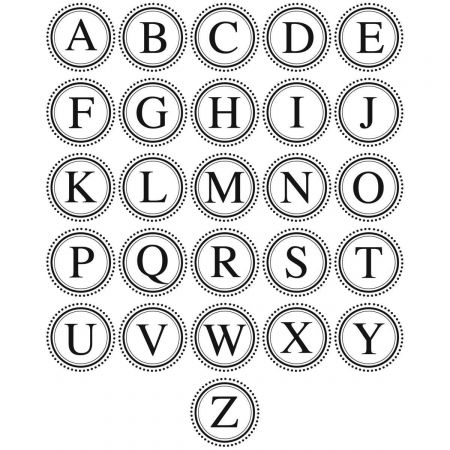 Initial and Dots Round Address Stamp