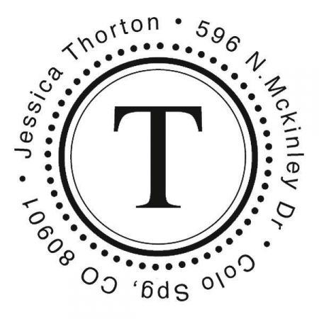 Initial and Dots Round Address Stamp
